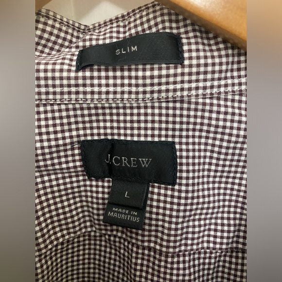 J Crew Shirt Men’s Large Button Up Long Sleeve Flex Washed Slim Fit Check - Picture 2 of 10